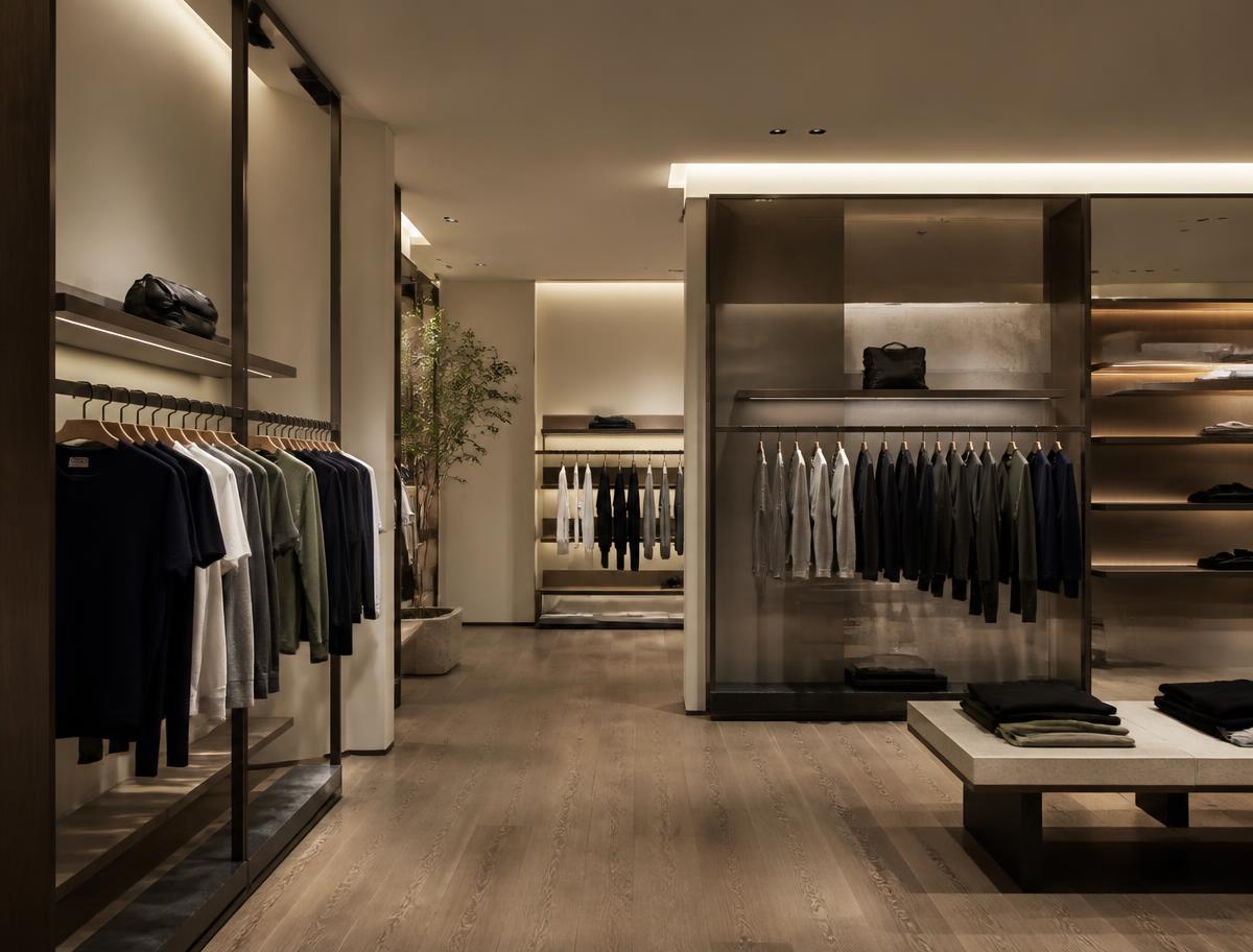 Interior d’una botiga retail minimalista